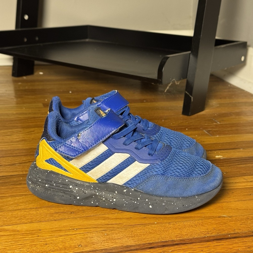 Adidas Nevzed Elastic Strap Blue Yellow ID2455 Kids Preschool Size 3Y